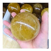 Room Decoration Natural Yellow Selenite Opal Polished Crystal Spherical Stone Gemstone Original Gypsum Stone Massager (Size : 4cm)