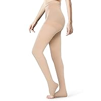 Medical Compression Pantyhose Stockings for Women Men - Plus Size Opaque Support 20-30mmHg Firm Graduated Hose Tights, Treatment Swelling, Edema Varicose Veins, Open Toe Beige XL
