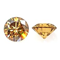Mois Loose Moissanite 9 Carat, Champagne Color Diamond, VVS1 Clarity, Round Brilliant Cut Gemstone for Making Engagement/Wedding/Ring/Jewelry/Pendant/Necklace