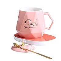 Coffee Mug Warmer, Electric Coffee Warmer for Desk with Auto Shut Off, Coffee Cup Warmer Set with Mug set for Heating Coffee, Beverage, Milk, Tea and Hot Chocolate as Mothers Day Giftst (pink)
