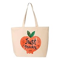 Just Peachy Zippered Tote Bag - Unique Present Ideas - Peach Presents