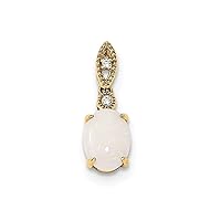 14k Gold With Austrian Opal and Diamond Pendant Necklace Jewelry Gifts for Women