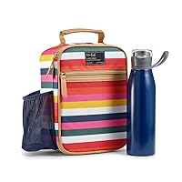 Fit & Fresh Foundry, Thayer Insulated Lunch Bag with 28oz.Sport Water bottle, Reusable Lunch Box, Mini Cooler Bag, Perfect for Work, College, Picnics