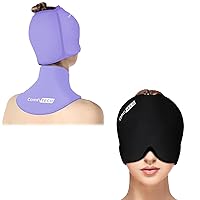 ComfiTECH Migraine Ice Head Wrap, Headache Relief Hat for Tension Puffy Eyes Migraine Relief Cap for Sinus Headache Migraine Relief Cap & Neck Ice Pack Wrap Gel