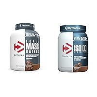 Dymatize Super Mass Gainer 1280 Calorie Protein Powder 52g Protein & ISO100 Hydrolyzed 25g Protein Whey Isolate Powder Bundle