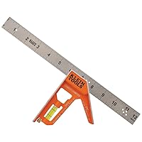Klein Tools 935CSEL Combination Square Ruler for Electricians and Carpenters, Stainless Steel Double Sided Ruler, Bubble Level, Magnetic