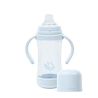 Glass & Sprout Ware® Sip & Straw 5oz., 6mo+, Plant-Plastic, Platinum-Cured Silicone, Dishwasher Safe, Grows with Baby, Tested for Hormones, 5oz, Light Blueberry