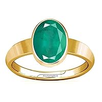 5.25-5.50 Carat Emerald Panna Gemstone Panchdhatu Adjustable Plain Design Ring for Men & Women