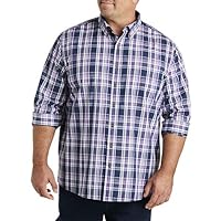 Harbor Bay by DXL Men's Big and Tall Easy-Care Large Plaid Sport Shirt