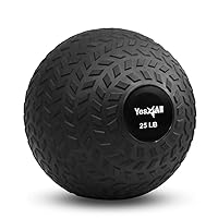 Yes4All Upgraded Fitness Slam Medicine Ball 25lbs for Exercise, Strength, Power Workout | Workout Ball | Weighted Ball | Exercise Ball | Black