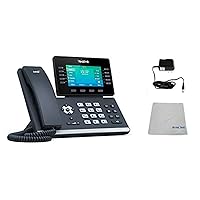 Yealink T54S SIP POE Office Phone Bundle with Power Supply and Microfiber Cloth - Requires VoIP Service - Vonage, Ring Central, 8x8, Mitel or Cloud Services - #YEA-T54S (T54S Basic Bundle)
