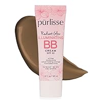 Radiant Glow Illuminating BB Cream Spf30 Hydrating and Moisturizing Natural Organic Cruelty-free Sulphate & Paraben Free For All Skin Even Sensitive Skin 1.4 Fl Oz (Deep)