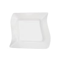 CAC China MIA-3 Miami 8-1/2-Inch Bone White Porcelain Square Soup Bowl, Box of 24