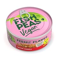Vegan Fish Flakes with Chili - Vegan Fish Food Seasoning - Plant Based Ready to Eat Meals, Gluten Free, Organic, Canned Vegan Meal Replacement - 140g (Single Pack)