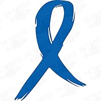 Ribbon Cancer Awareness Breast 1 (Azure Blue) (Set of 2) Premium Waterproof Vinyl Decal Stickers for Laptop Phone Accessory Helmet Car Window Bumper Mug Tuber Cup Door Wall Decoration