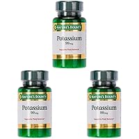 Nature's Bounty Potassium Gluconate 99 mg, 100 Caplets (Pack of 3)
