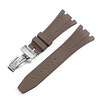 for AP Royal Oak Offshore 15400/15202/15703 Rubber Silicone Watch Strap Men Watch Strap Accessories 27mm 28mm (Color : 10mm Gold Clasp, Size : 27mm)
