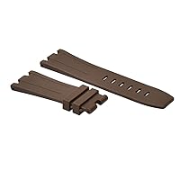 Ewatchparts 28MM RUBBER BAND STRAP COMPATIBLE WITH 42MM AUDEMARS PIGUET ROYAL OAK OFFSHORE WATCH BROWN