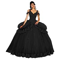 Women's Off Shoulder Quinceanera Dress Lace Beaded Prom Dress Princess Gowns
