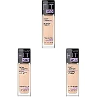 Maybelline Fit Me Dewy + Smooth Foundation Makeup, Ivory, 1 Count (Pack of 3)