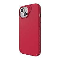 ZAGG Manhattan Snap iPhone 15/14/13 Case - Premium Silicone iPhone Case, Durable Graphene Material, Smooth Surface with a Comfortable Ripple Grip, MagSafe Phone Case, Red