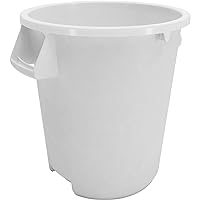 SPARTA Bronco Waste Container Trash Container, Round Trash Bin for Disposal, 10 Gallons, White, (Pack of 6)
