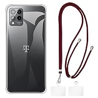 T-Mobile Revvl 6 PRO 5G Case + Universal Mobile Phone Lanyards, Neck/Crossbody Soft Strap Silicone TPU Cover Bumper Shell for T-Mobile T Phone Pro 5G (6.82”)