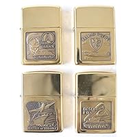 ZIPPO World War Vol. 2 World War II Oil Lighter, Set of 4, Key Ring Included, Gold, Special Case Included, Limited Edition, Made in USA