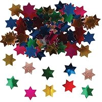 Multicolored Star of David - Magen David Confetti, Hebrew, Jewish Decorations for Weddings, Bar Mitzvah, Bat Mitzvah, Holiday Parties
