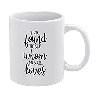 Motivational Quotes Funny Coffee Tumbler Mugs I Have Found The One Whom My Soul Loves For Home Kitchen Office School Travel For Hot Drinks Chocolate Milk Tea Coffee Tumbler Mugs Microwave Safe
