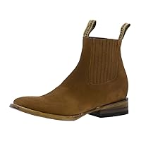 Texas Legacy Mens Light Brown Chelsea Ankle Boots Leather Cowboy Western Pull On