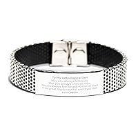 Gift for Unbiological Son, Stainless Steel Bracelet. To Unbiological Son, May you always feel loved. Birthday Motivational Gift From Mom. Christmas Unique Gift