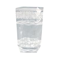 286 Cellophane Bags with White Lace Print, 14.5 x 23.5 cm, Pack of 10