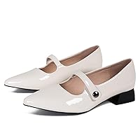 Hee grand Vintage Mary Jane Shoes Chunky Heels for Women Square Toe Adjustable Strap Pump PU Leather Brogue Work Heels Dress Shoes