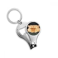 Animal Funny Yellow Cat Shoot Nail Nipper Ring Key Chain Bottle Opener Clipper