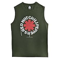 Red Hot Chili Peppers Tank Top Muscle T Shirt Stencil Official Unisex Green