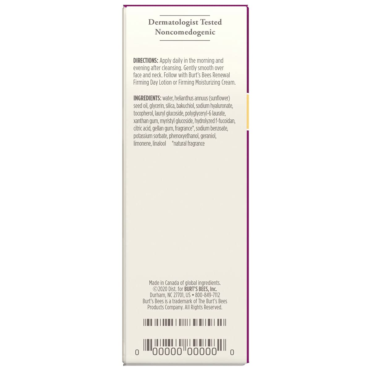 Burt's Bees Face Serum, Retinol Alternative, Facial Care with Hyaluronic Acid, Intensive Firming Skin Care, 1 Ounce