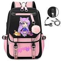 Backpack for Girls Fashion School Bags Travel Laptop Cartoon Bookbag 18 Inch Child Purple Cute Backpacks Kids