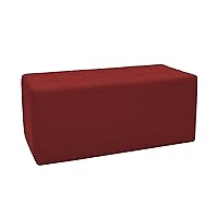 Factory Direct Partners Tufted Rectangle Accent Ottoman Bench; Beautifully Upholstered Furniture for Modern Home, Office, Library or Waiting Area; Seating, Footstool, Table Use - Crimson, 14046-186
