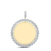 14kt Yellow Gold Mens Round Diamond Spin Circle Charm Pendant 4-5/8 Cttw