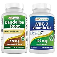 Best Naturals Dandelion Root 520 mg & Vitamin K2 (MK7) with D3