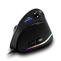 C-18 Vertical Wired Gaming Mouse 11 Programmable Buttons Adjustable 10000DPI Engine RGB Light Belt 128KB On-Board Memory