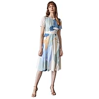 Summer Dresses for Women 2022 Linen Colorblock WRAP Dress Maxi Dress for Women