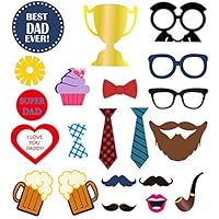 BESTOYARD Photo Booth Props for Father's Day Bithday Party Decoration 21pcs