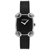 Gucci Women's YA117505 117 Horsebit Collection Diamond Black Lizard Watch
