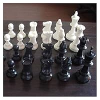 Chess Set 32 Medieval Chess Pieces/Plastic Complete Chessmen International Word Chess Game Entertainment Black&White 64/77MM Chess Game Board Set (Color : 64MM)