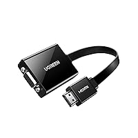 Active HDMI to VGA Adapter with 3.5mm Audio Jack HDMI Male to VGA Female up to 1080P for PC Laptop Ultrabook Raspberry Pi Chromebook Black