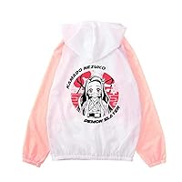 Women's UPF 50+ Sun Protection Hoodie Jacket Anime Zenitsu Tanjiro Cosplay Sun Protective Lightweight Jackets