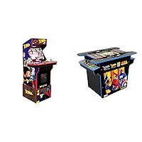 ARCADE1UP Arcade 1Up X-Men 4 Player Arcade Machine (with Riser & Stool) - Electronic Games & Marvel vs Capcom Head-to-Head Arcade Table - Electronic Games