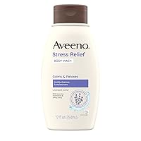 Aveeno Stress Relief Body Wash with Soothing Oat,Lavender, Chamomile & Ylang-Ylang Essential Oils, Hypoallergenic, Dye-Free & Soap-Free Calming Body Wash gentle on Sensitive Skin, 12 fl. oz(Pack of 2)